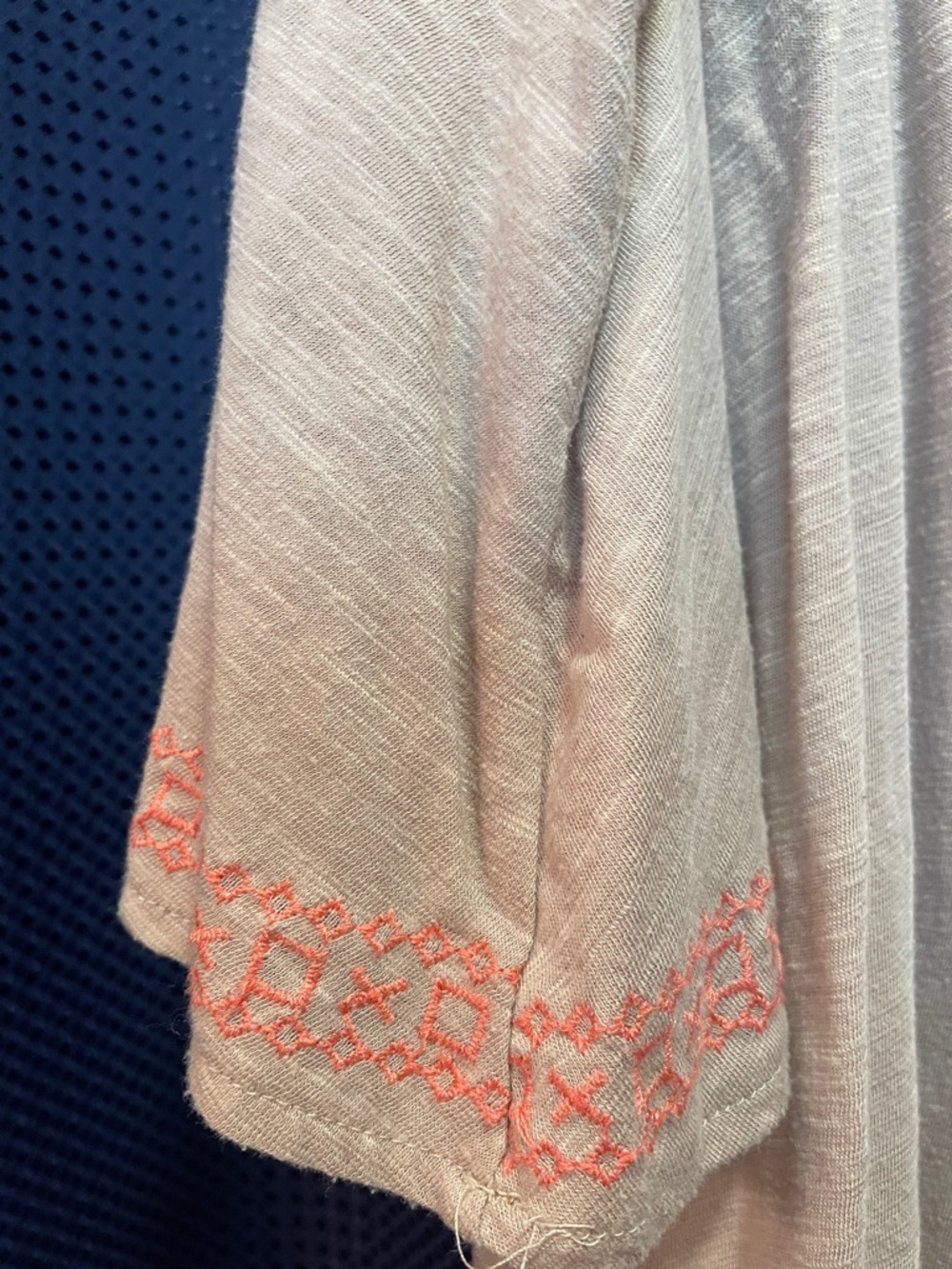 Umgee Cream Tunic with Coral Embroidery - Picture 5 of 11